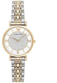 Armani dames AR8031 horloge - maat Zilver en roségoud