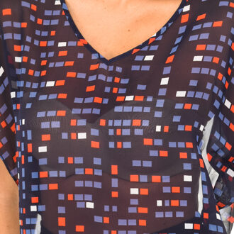 Armani Damesblouse met korte mouwen en V-hals 3Y5H65-5NTAZ Blauw