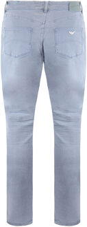 Armani Emporio Armani J18 Slim Fit Hoge Taille Dames Broek Lichtblauw
