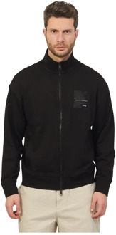 Armani Exchange Biologisch Katoen Fullzip Sweater Zwart Armani Exchange , Black , Heren - Xl,L