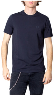Armani Exchange Blauw Heren T-shirt met Ronde Hals Armani Exchange , Blue , Heren - 2Xl,Xl,L,S