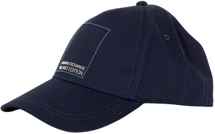 Armani Exchange Blauwe klep hoed katoen gabardine Armani Exchange , Blue , Heren - ONE Size