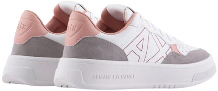 Armani Exchange Dames/Dames Leren Trainers (Wit/Roze)