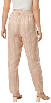 Armani Exchange Dames Gestreepte Broek (Beige/Wit)