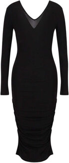 Armani Exchange Dames V-hals Bodycon Jurk (Zwart) - maat