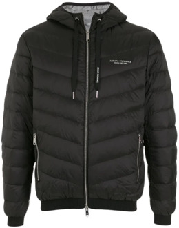 Armani Exchange Gewatteerd jack met capuchon en donsvulling Zwart - L