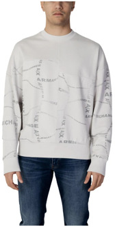 Armani Exchange Grijze Bedrukte Sweatshirt voor Heren Armani Exchange , Gray , Heren - Xl,M,S