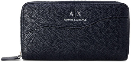 Armani Exchange Grote Damesportemonnee - Lente/Zomer Collectie Armani Exchange , Black , Dames - ONE Size