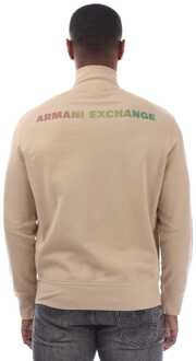 Armani Exchange Heren Armani Exchange Sweatshirt met volledige rits in beige - maat