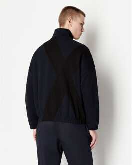 Armani Exchange Heren Armani Exchange Sweatshirt met volledige rits in marine - maat Navy
