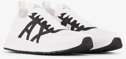Armani Exchange Heren Armani Exchange Trainers in Wit Zwart - maat EU 39/ UK 6 Zwart en zilver