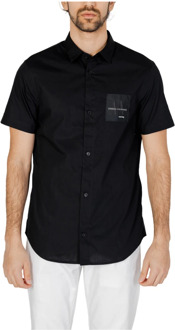 Armani Exchange Heren korte mouw overhemd Armani Exchange , Black , Heren - S,Xs