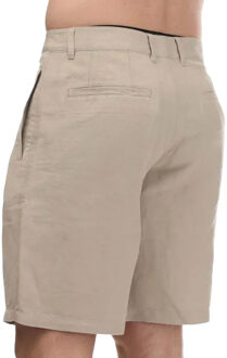 Armani Exchange Heren Linnen Rayon Twill Korte Broek (Beige)
