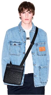 Armani Exchange Heren Platte Essential Messenger Tas Zwart - One Size