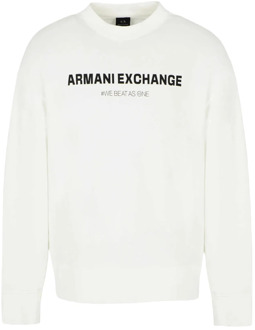 Armani Exchange Heren Sweatshirt zonder capuchon Armani Exchange , White , Heren - 2XL