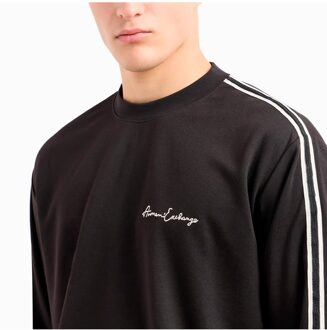 Armani Exchange herensweatshirt met kenmerkend design. Zwart