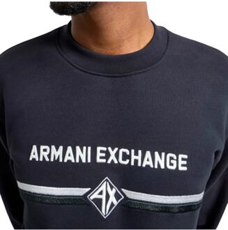 Armani Exchange herensweatshirt met ruitpatroon Blauw - 2XL