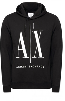Armani Exchange Hoodie met logoborduring Zwart