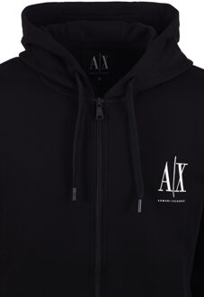 Armani Exchange Jersey Volledige Ritssluiting Hoodie Zwart - maat 2XL