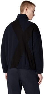 Armani Exchange Katoenen sweater met volledige rits voor heren (Marine) - maat S Navy