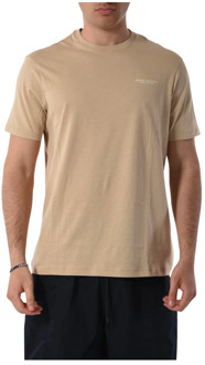 Armani Exchange Katoenen T-shirt met borstlogo Armani Exchange , Beige , Heren - 2Xl,Xl,L,M,S