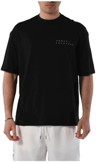 Armani Exchange Katoenen T-shirt met borstlogo Armani Exchange , Black , Heren - 2Xl,M,S