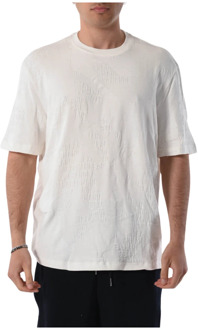 Armani Exchange Katoenen T-shirt met Ronde Hals Armani Exchange , White , Heren - 2Xl,Xl,L,S