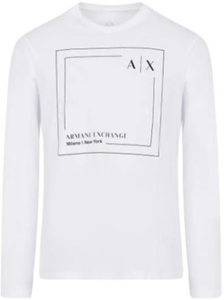Armani Exchange Klassiek Heren T-shirt Armani Exchange , White , Heren - Xl,L,S,Xs