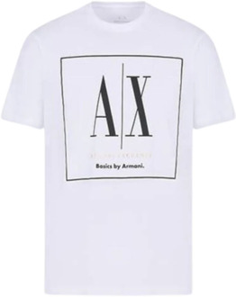 Armani Exchange Klassiek Heren T-shirt Armani Exchange , White , Heren - XS