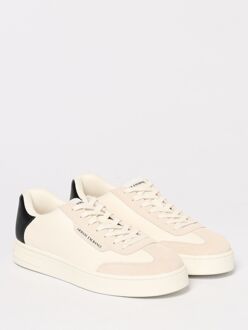 Armani Exchange Lage Leren Sneakers Ivoor