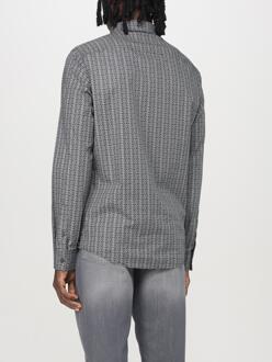 Armani Exchange Langarm Overhemd met Allover Print - maat Grijs