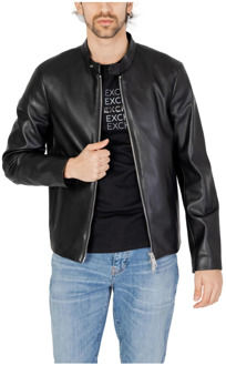 Armani Exchange Leather Jackets Armani Exchange , Black , Heren - 2Xl,Xl,L