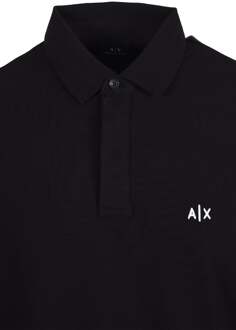 Armani Exchange Long Sleeve Polo Shirt Black - maat Zwart