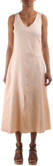 Armani Exchange Mouwloze V-hals lange jurk Armani Exchange , Pink , Dames - M,S,Xs