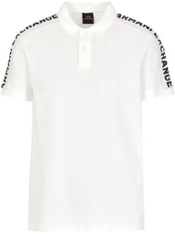 Armani Exchange Off White Polo Shirt 3Dzfla Zjm5Z Armani Exchange , White , Heren - L
