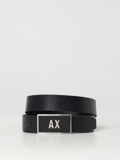 Armani Exchange Omkeerbare Leren Riem Zwart