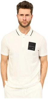 Armani Exchange Organisch Katoenen Polo Shirt Wit Armani Exchange , White , Heren - Xl,L,M,S