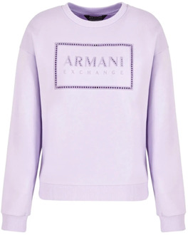Armani Exchange Paarse 3Dym71 Yjfdz Felpa Sweater Armani Exchange , Purple , Dames - L,M
