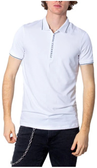 Armani Exchange Regular fit polo met halve rits Wit