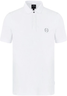 Armani Exchange Regular fit polo met logo Wit - S