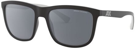 Armani Exchange Square Heren Mat Zwart Zilver Spiegel Gepolariseerd AX4093S - maat