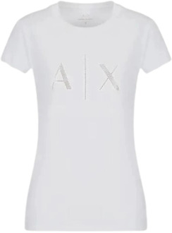 Armani Exchange Stijlvolle Slim Fit T-Shirt Armani Exchange , White , Dames - L