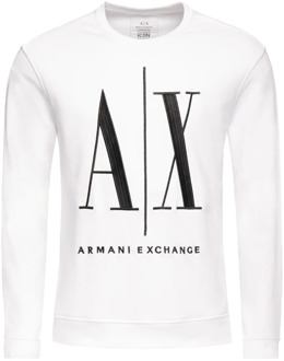 Armani Exchange Sweater met logoborduring Wit - XL