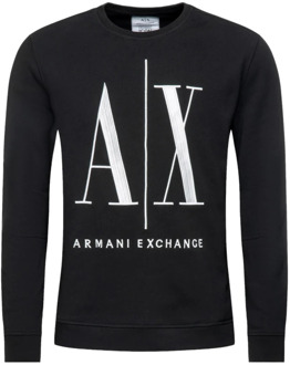 Armani Exchange Sweater met logoborduring Zwart