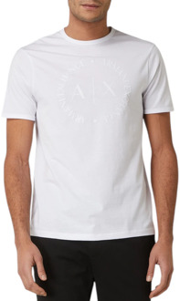 Armani Exchange T-shirt met flock logoprint Wit