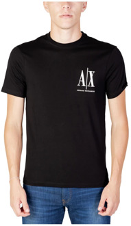 Armani Exchange T-shirt met logoborduring Zwart - S
