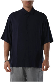 Armani Exchange Viscose Overhemd met Knopen Armani Exchange , Blue , Heren - 2Xl,Xl,L,M,S