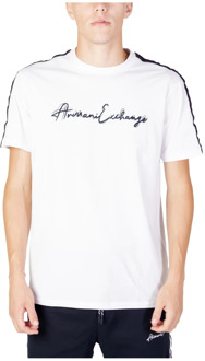 Armani Exchange Wit Print T-Shirt voor Heren Armani Exchange , White , Heren - L