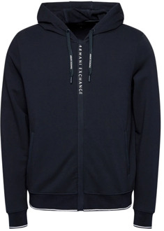 Armani Exchange Zip door hoodie met logo Armani Exchange , Blue , Heren - Xl,L,S