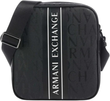 Armani Exchange Zwart Logo Schoudertas Armani Exchange , Black , Heren - ONE Size